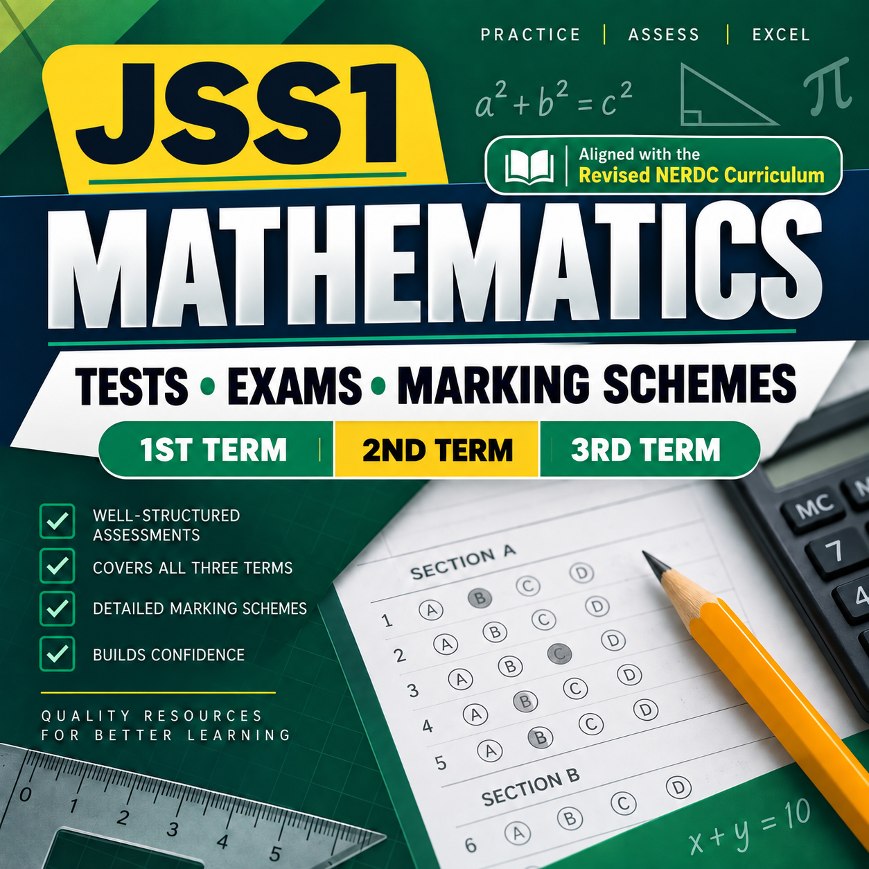 JSS1 Mathematics Tests, Exam Questions & Marking Schemes โ 1st, 2nd & 3rd Term