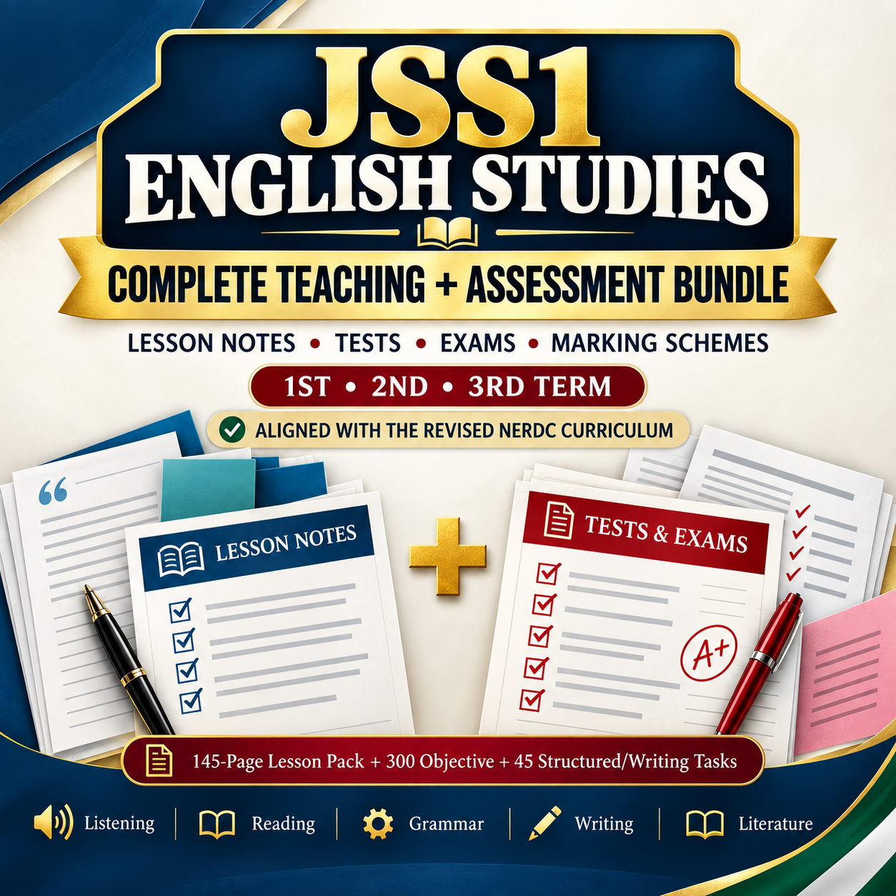 JSS1 English Studies Lesson Notes, Tests & Exam Questions โ All 3 Terms