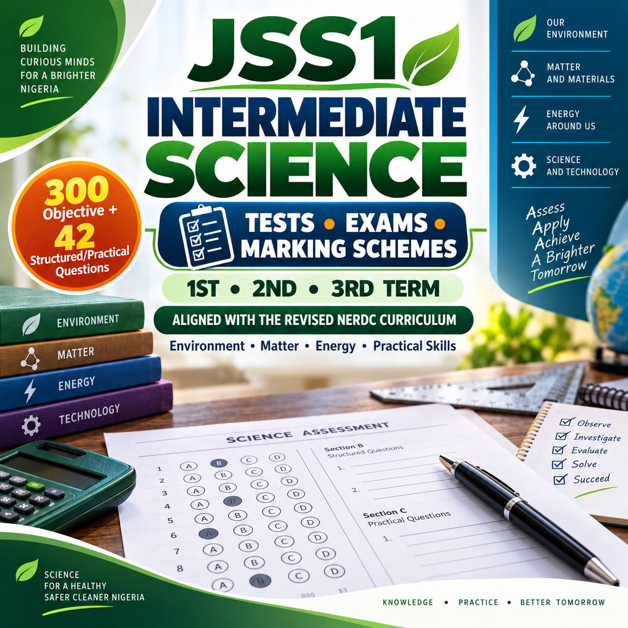 JSS1 Intermediate Science Tests, Exam Questions & Marking Schemes – 1st, 2nd & 3rd Term