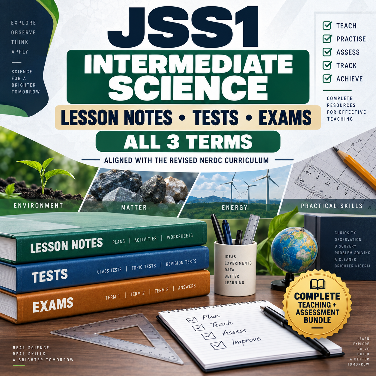 JSS1 Intermediate Science Lesson Notes, Tests & Exam Questions – All 3 Terms
