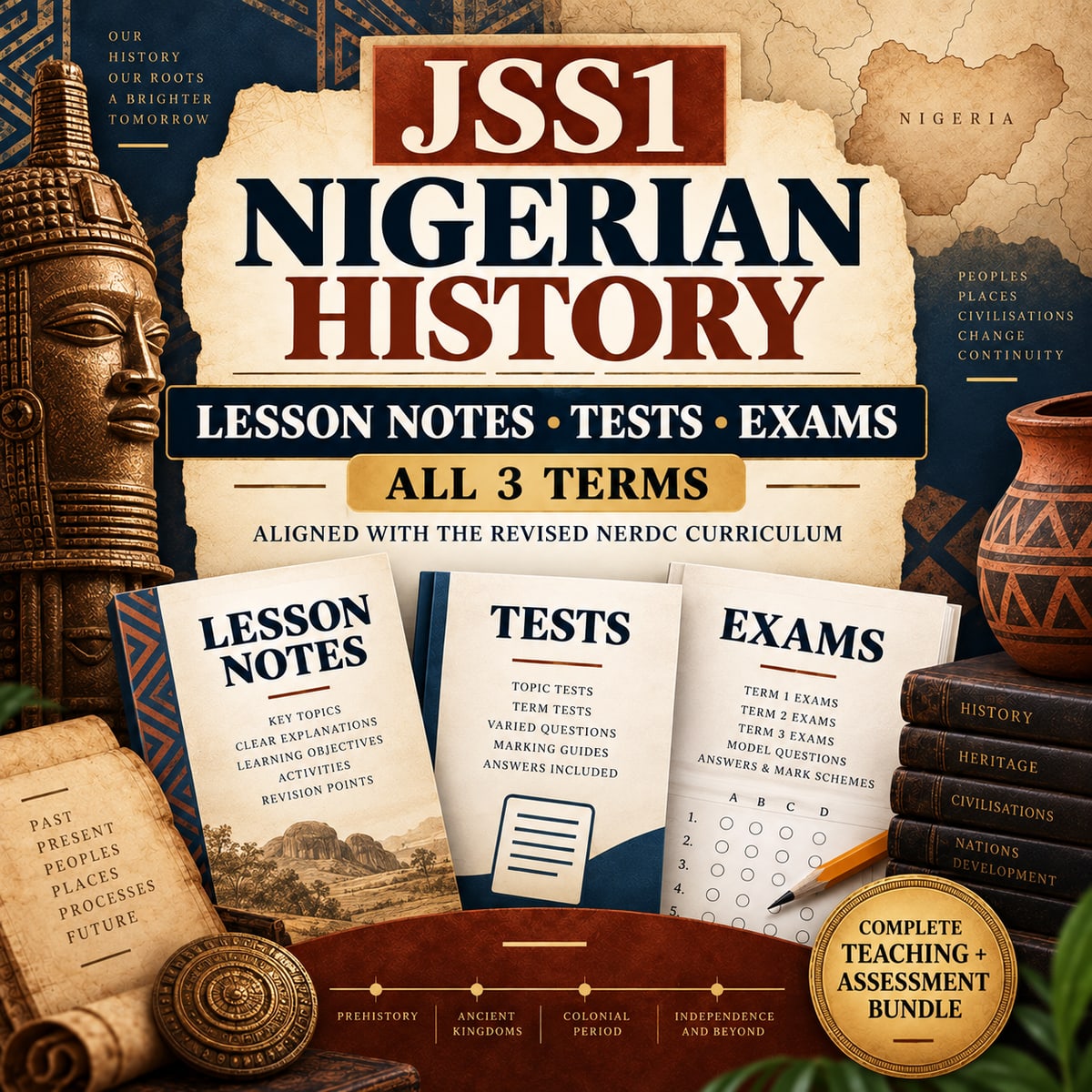 JSS1 Nigerian History Lesson Notes, Tests & Exam Questions – All 3 Terms