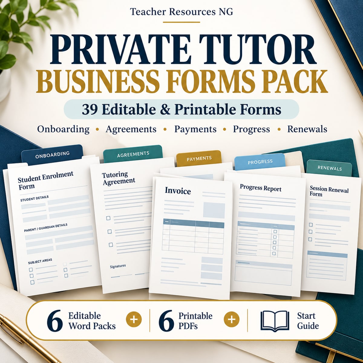 Private Tutor Business Forms Pack
